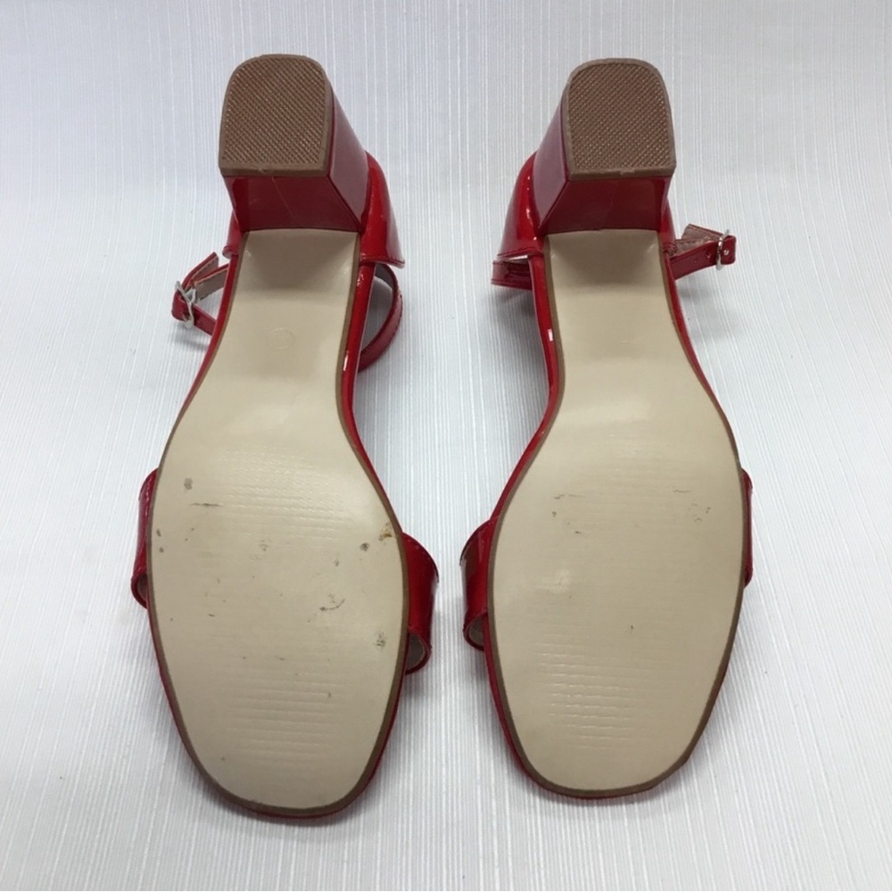 Red Patent Block Heel Sandals - Women - Picture 8 of 8